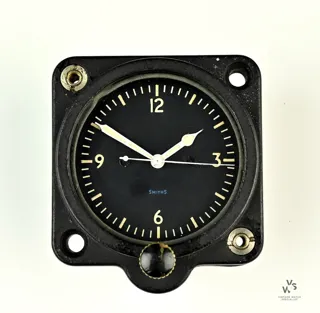 Smiths Military Aircraft Cockpit Clock 6A/2089 60.5mm Powder Coated Aluminium Black