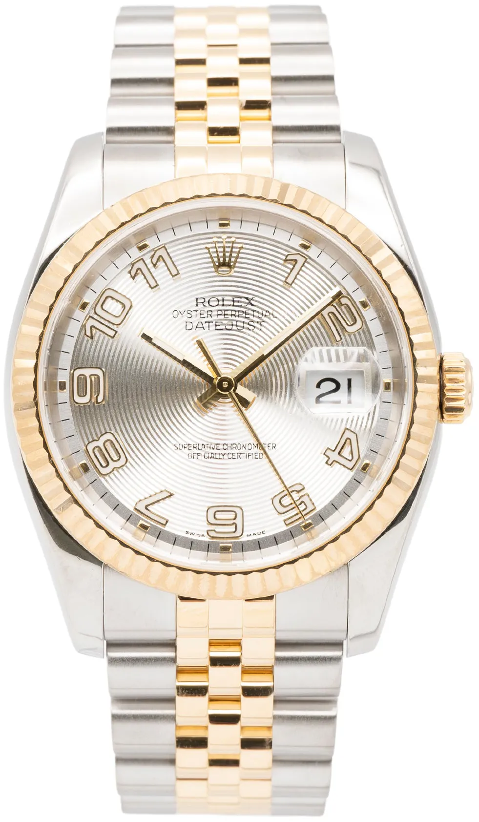 Rolex Datejust 36 116233 36mm Yellow gold and Stainless steel White