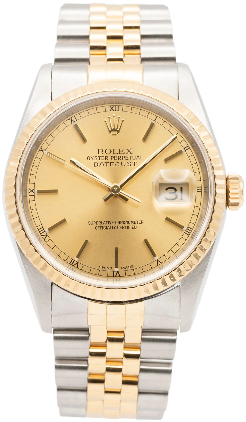 Rolex Datejust 36 16233 36mm Yellow gold and Stainless steel Champagne