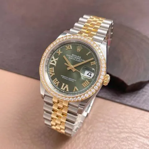 Rolex Datejust 36 126283RBR 36mm Yellow gold and Stainless steel Green 2