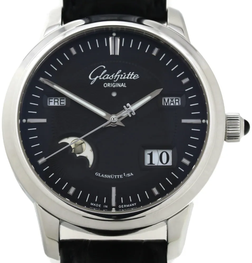 Glashütte Senator 100-0205-0304 38mm Platinum 1