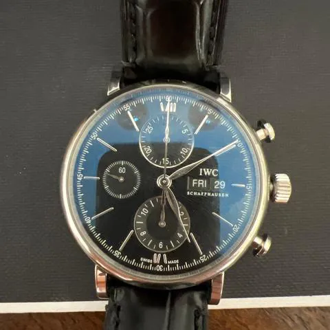 IWC Portofino Chronograph IW391030 42mm Stainless steel Black 5