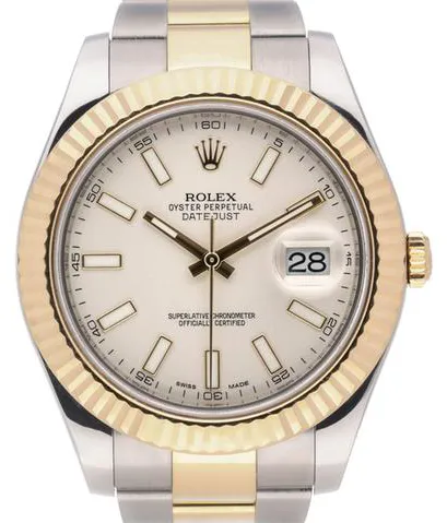 Rolex Datejust II 116333 41mm Yellow gold and Stainless steel Champagne