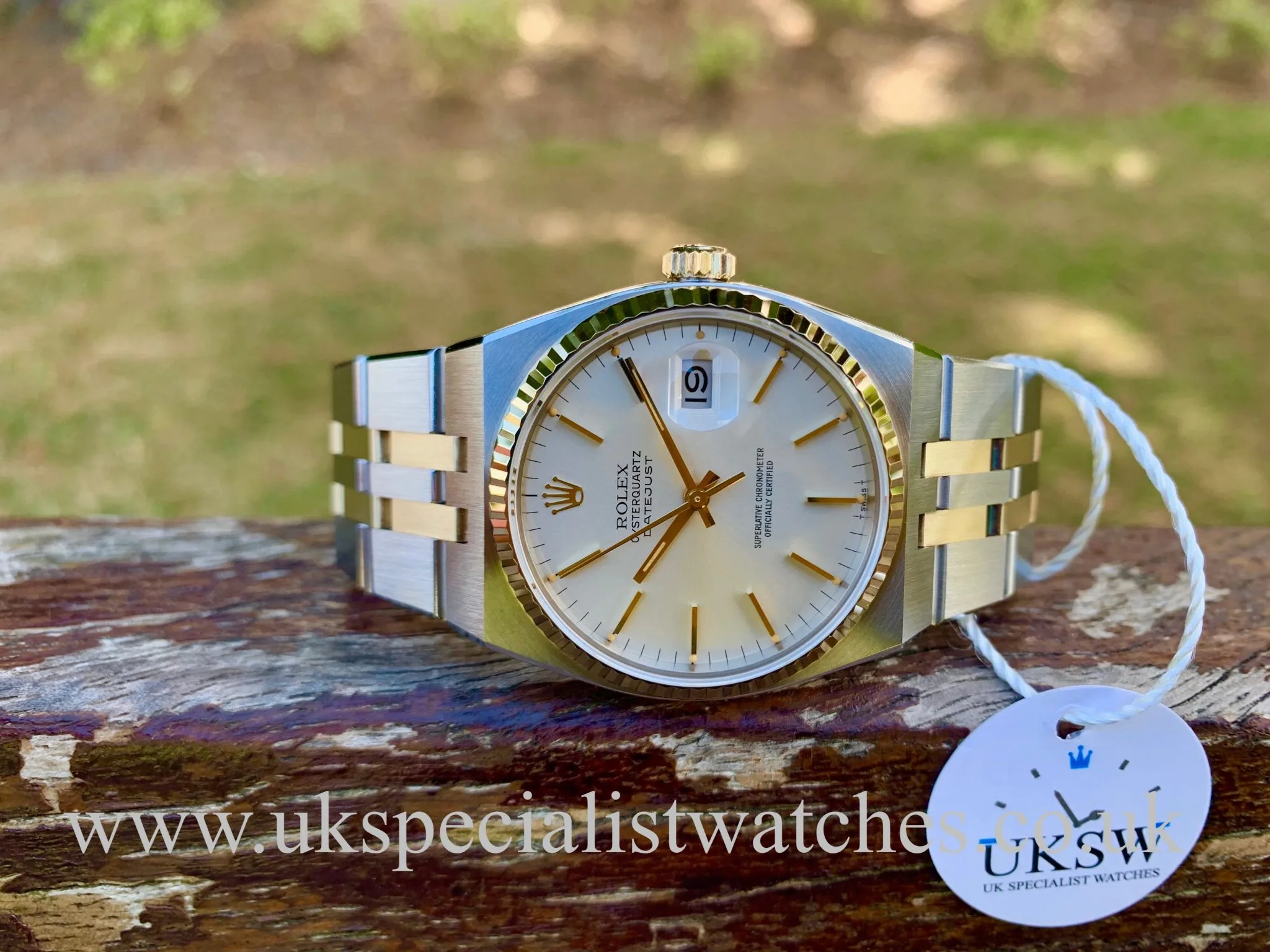 Rolex Datejust Oysterquartz 17013 36mm Yellow gold Silver