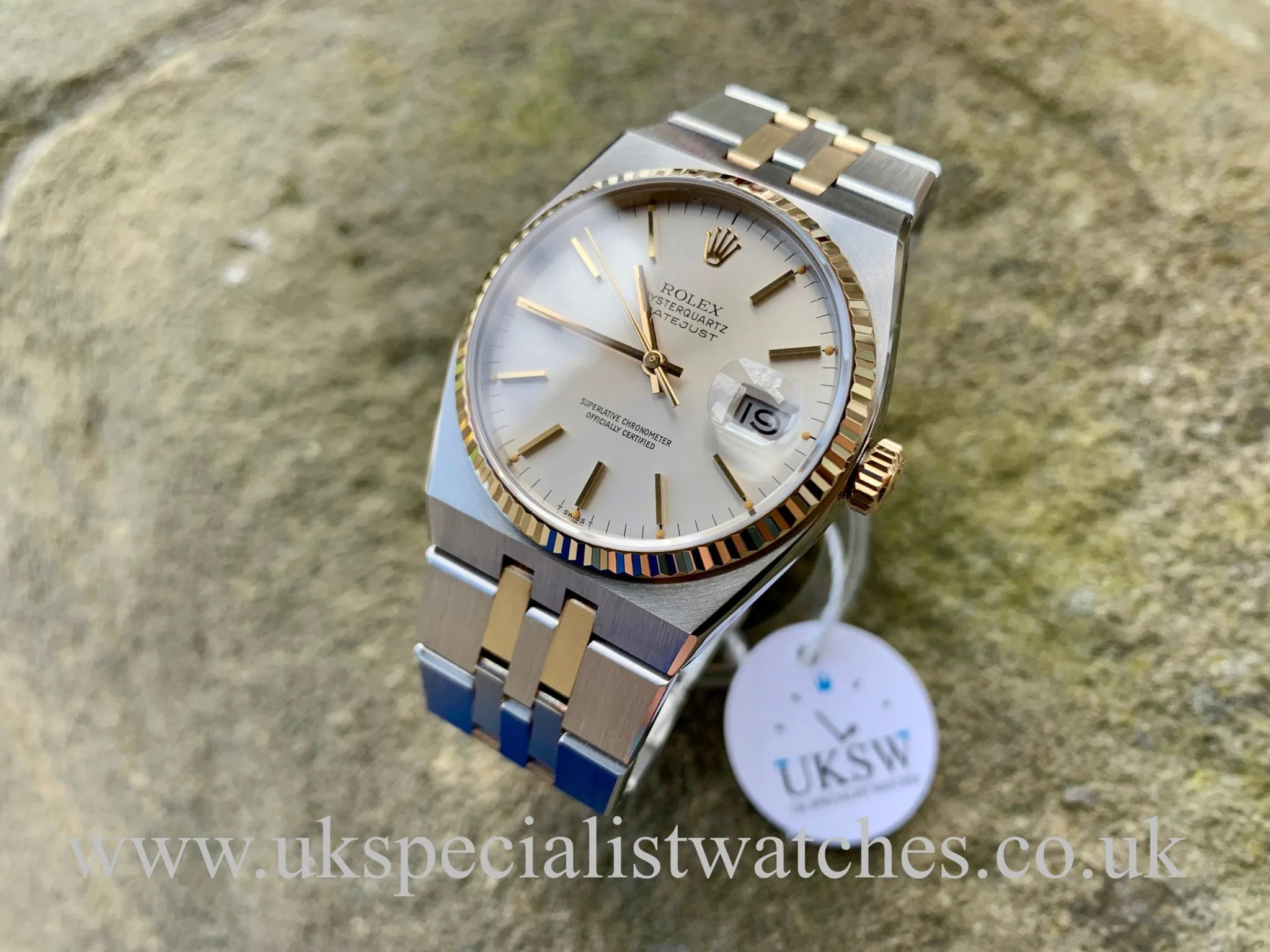 Rolex Datejust Oysterquartz 17013 36mm Yellow gold Silver 2