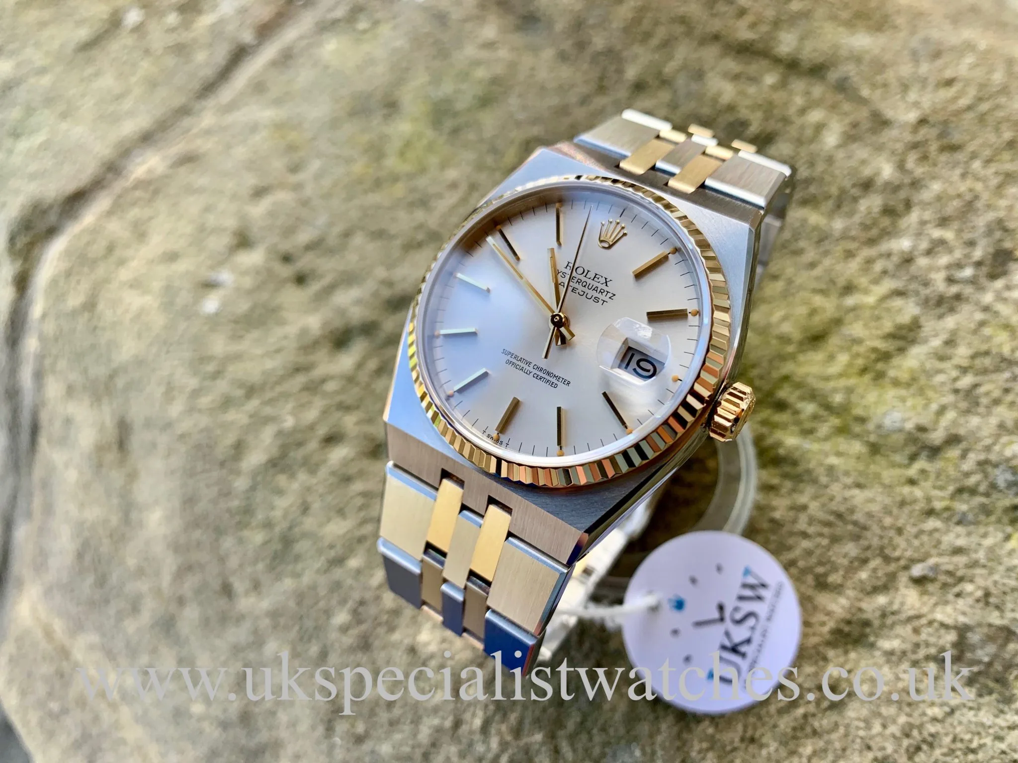 Rolex Datejust Oysterquartz 17013 36mm Yellow gold Silver 7