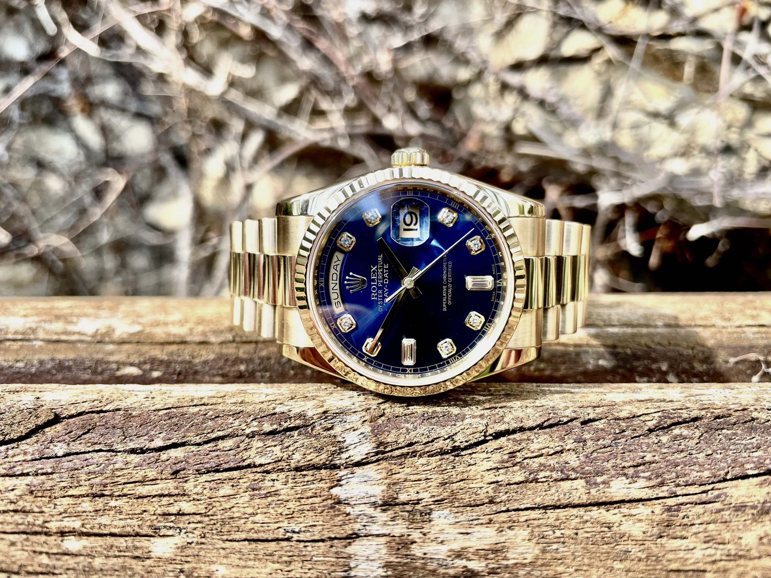 Rolex Day-Date 36 118238 36mm Yellow gold Blue