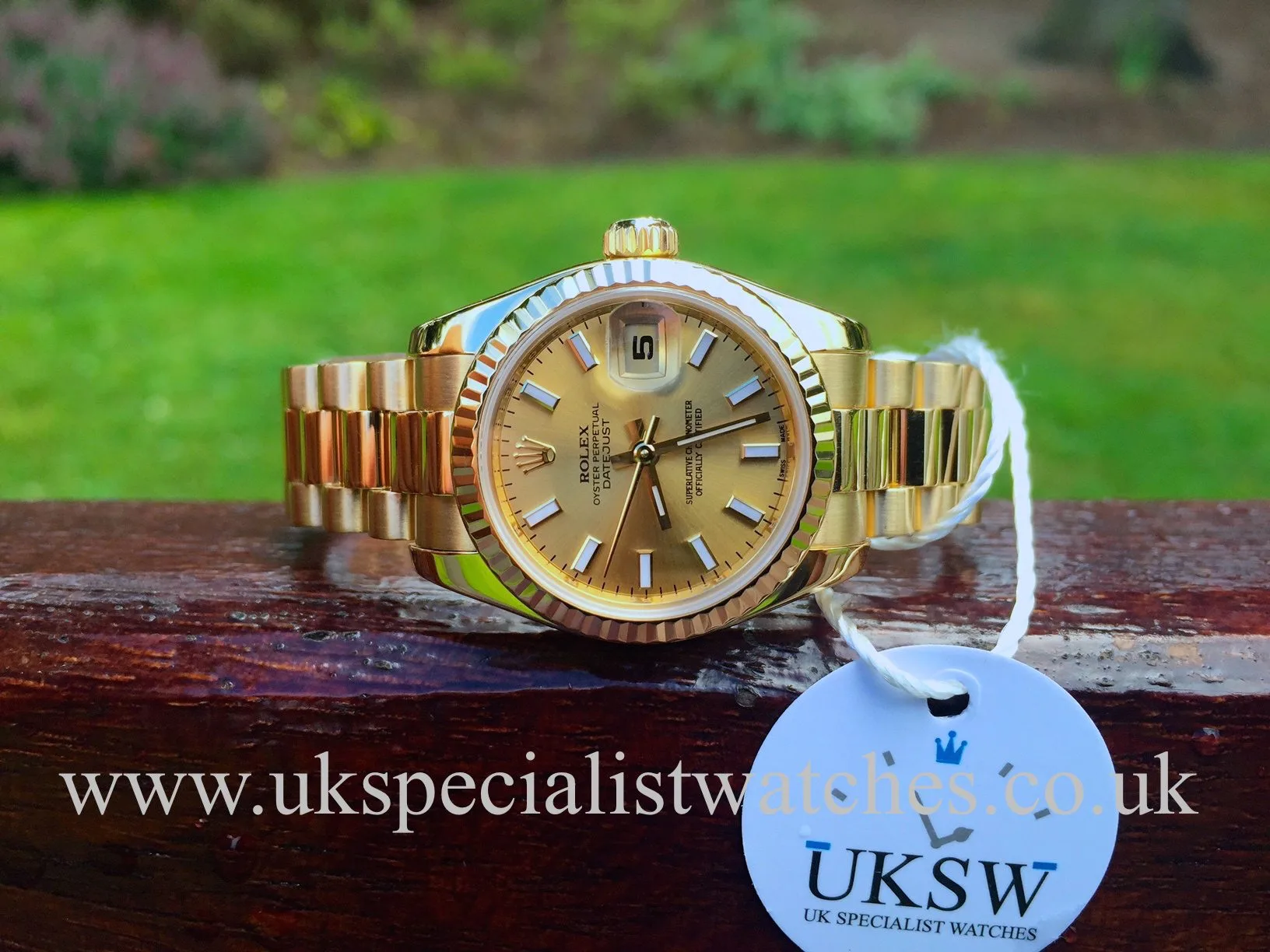 Rolex Lady-Datejust 179178 26mm Yellow gold Champagne