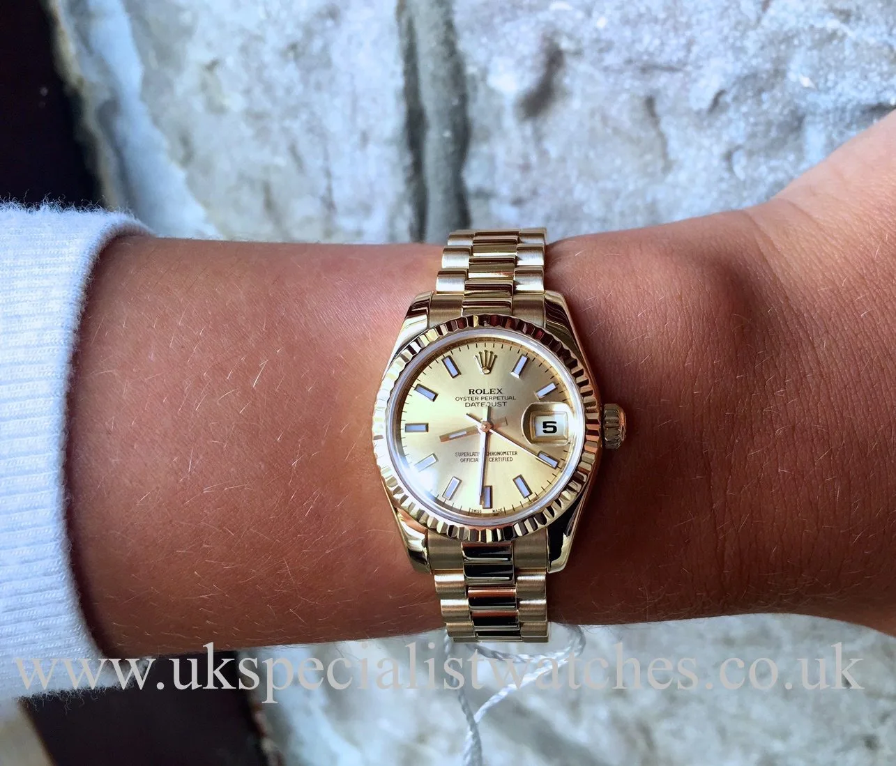 Rolex Lady-Datejust 179178 26mm Yellow gold Champagne 4