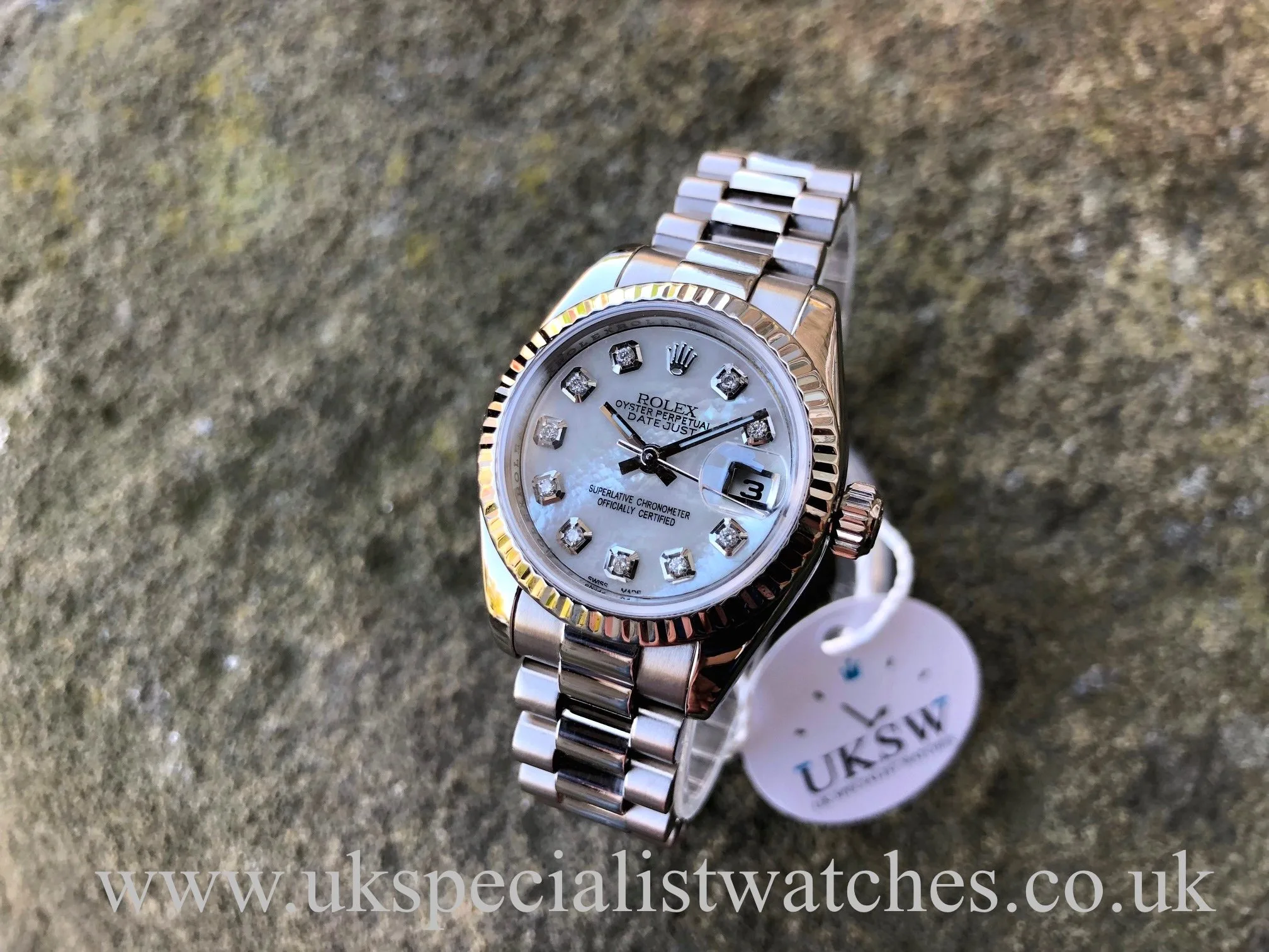 Rolex Lady-Datejust 179179 26mm White gold Silver 1