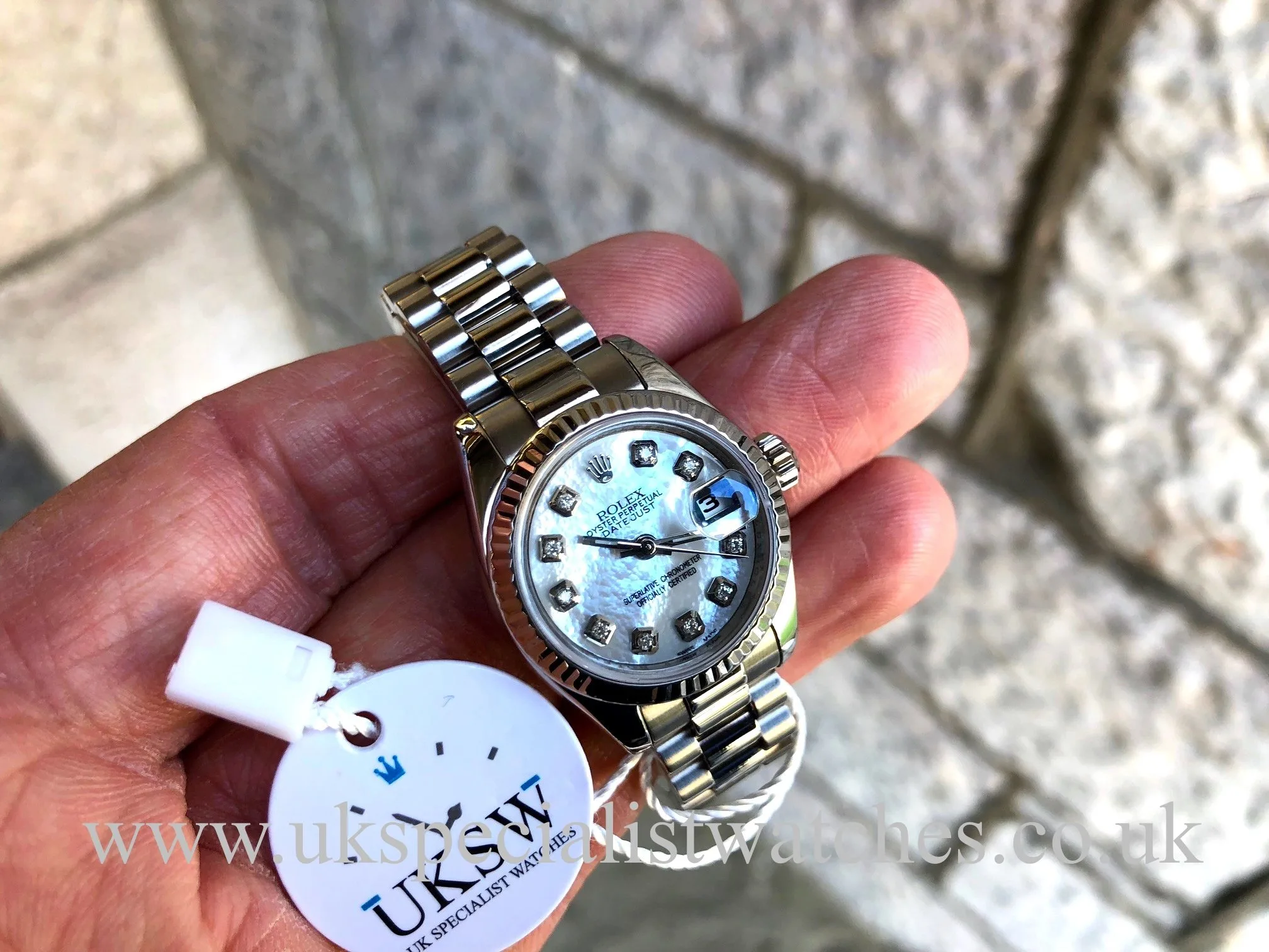 Rolex Lady-Datejust 179179 26mm White gold Silver 4