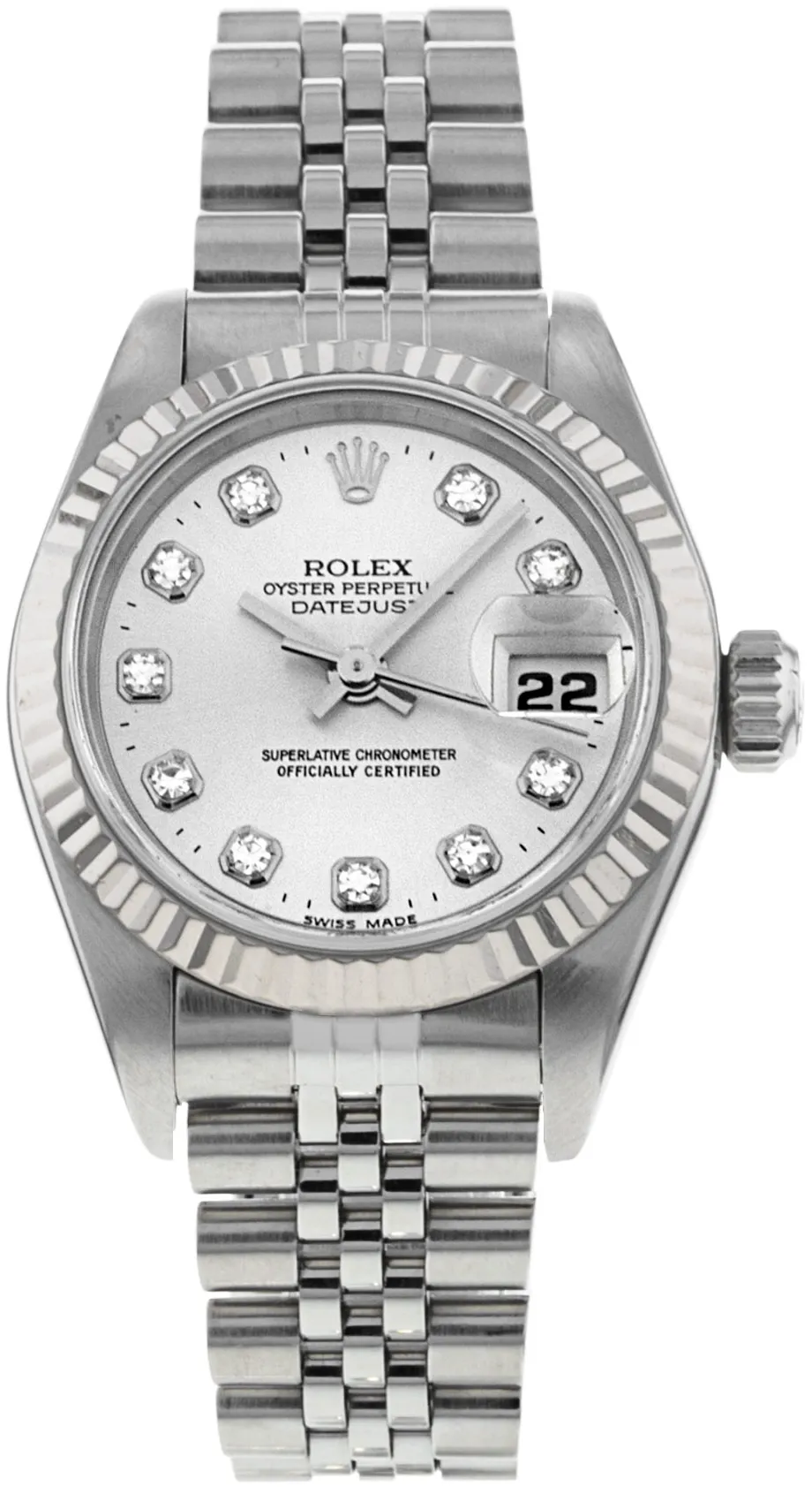 Rolex Lady-Datejust 69174 26mm White gold and Stainless steel Silver