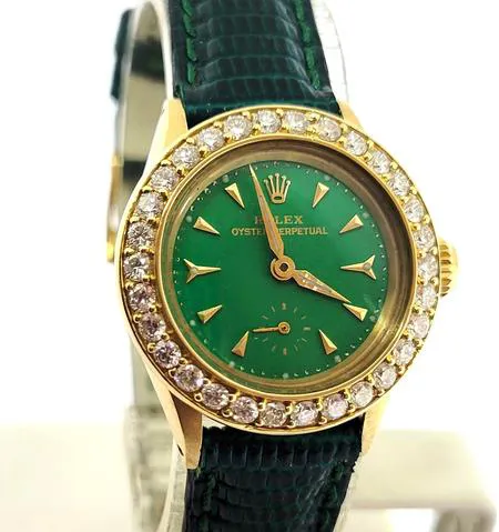 Rolex Oyster Perpetual 6509 25mm Yellow gold Green