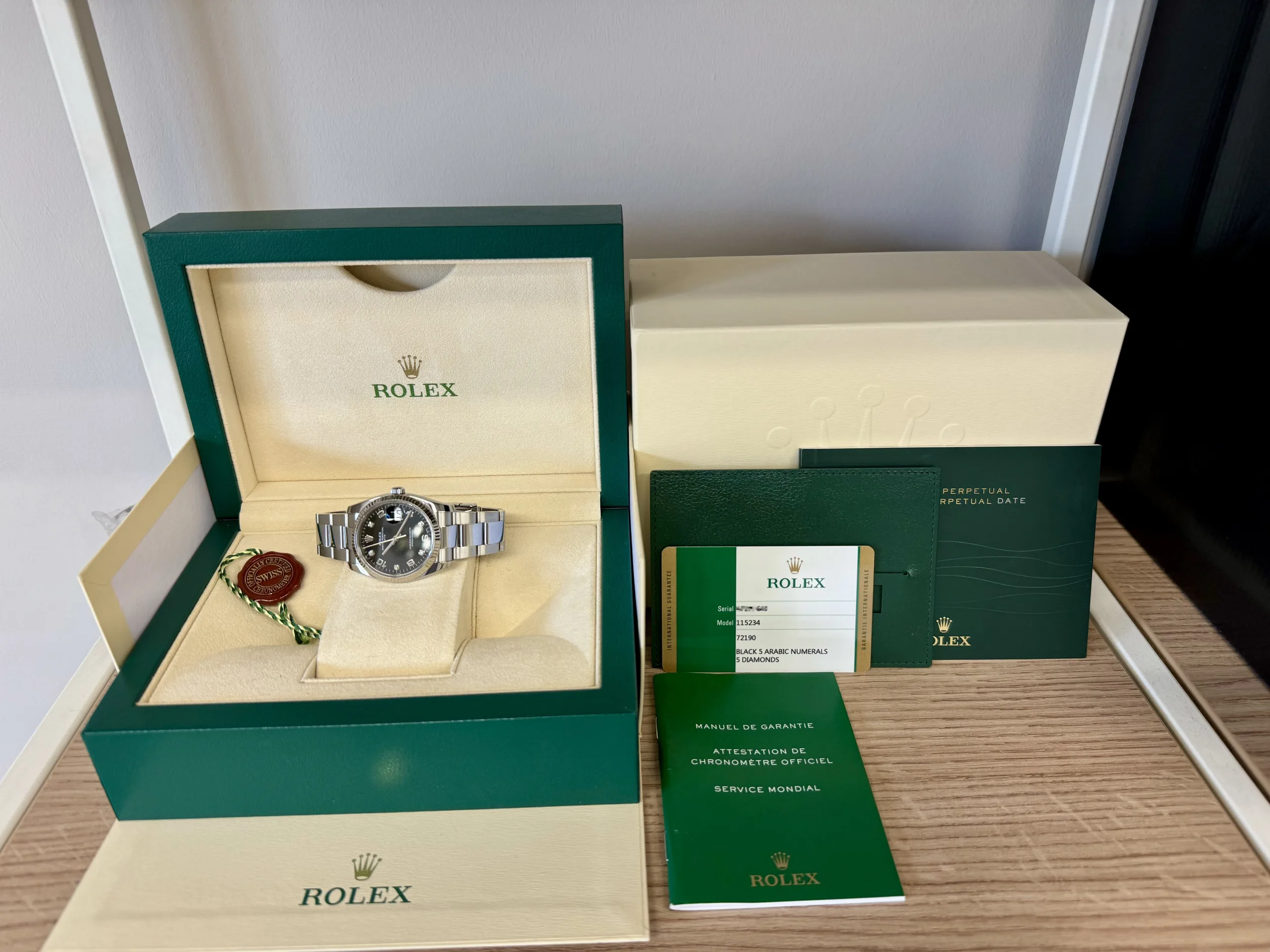 Rolex Oyster Perpetual Date 115234 34mm Stainless steel Black 4