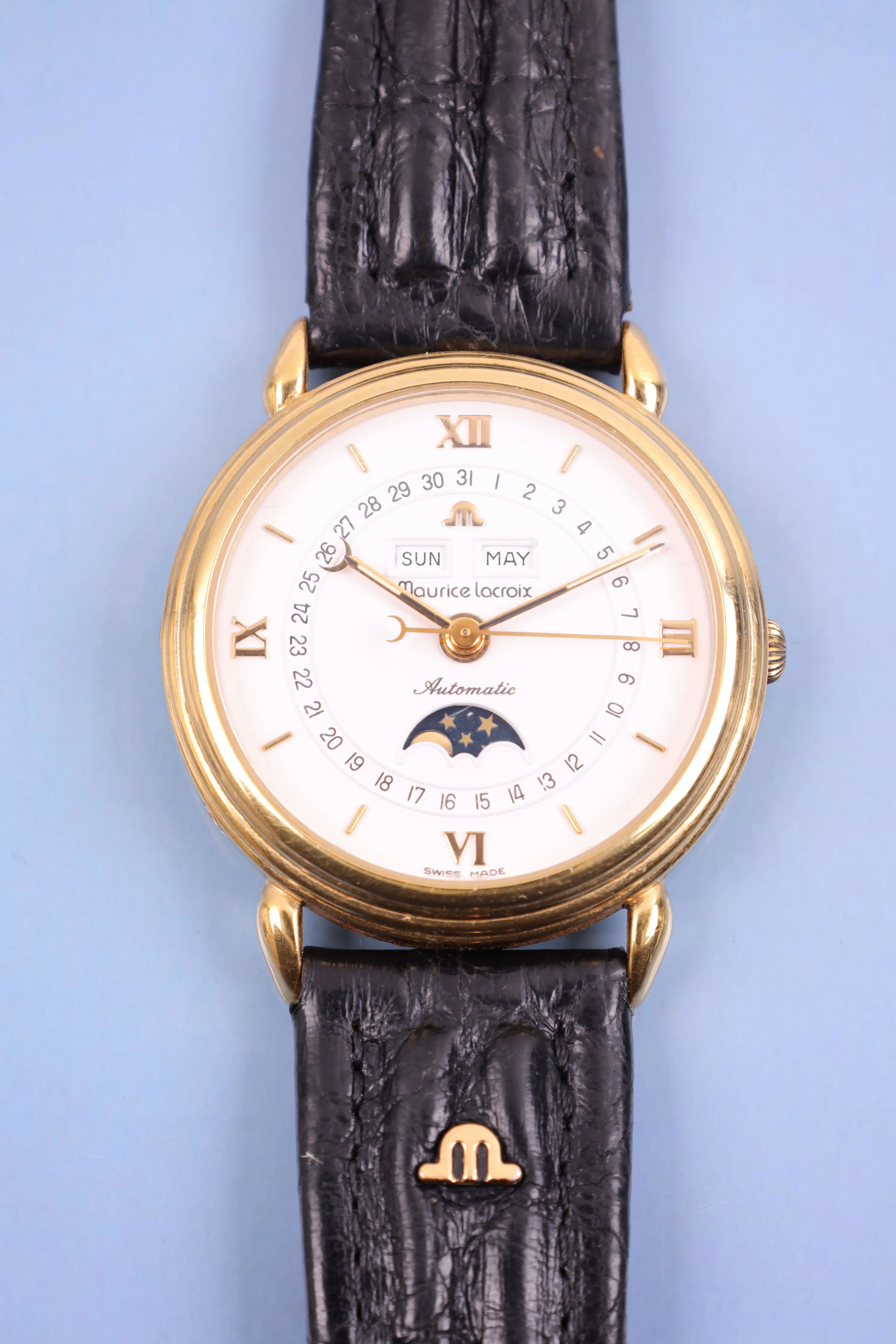 Maurice Lacroix Les Classiques Phases de Lune 35mm Gold-plated Cream