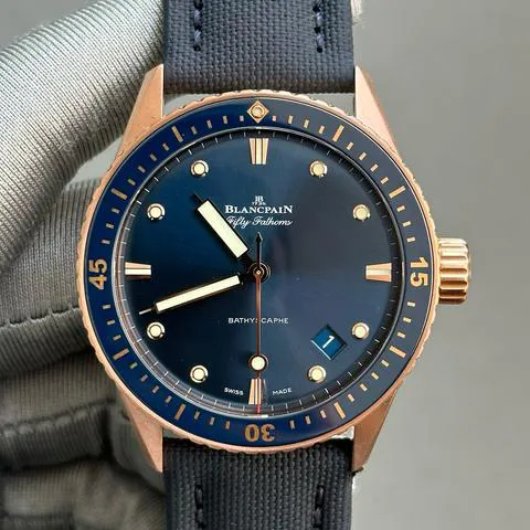 Blancpain Fifty Fathoms 5000-36S40-O52A 43mm Rose gold Blue