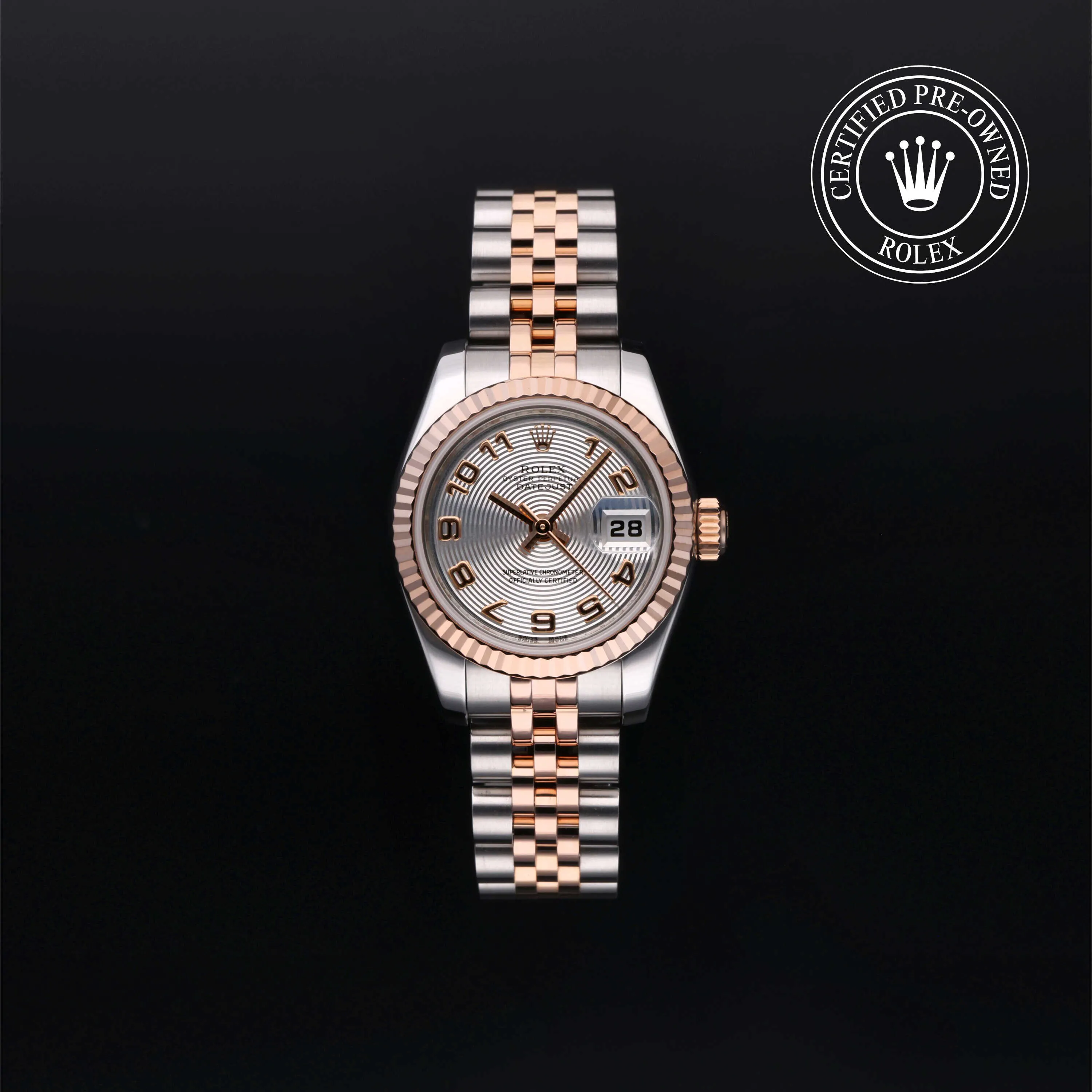 Rolex Lady-Datejust 179171 26mm Rose gold Silver