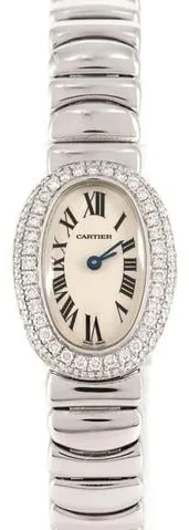 Cartier Baignoire WB5095W2 18mm White gold Silver