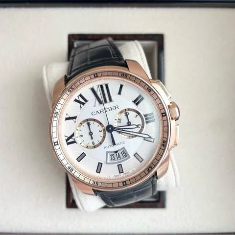 Cartier Calibre de Cartier W7100044 42mm Rose gold Silver