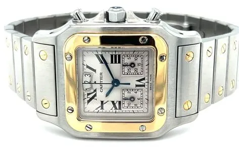 Cartier Santos 2425 29mm Yellow gold and Stainless steel White