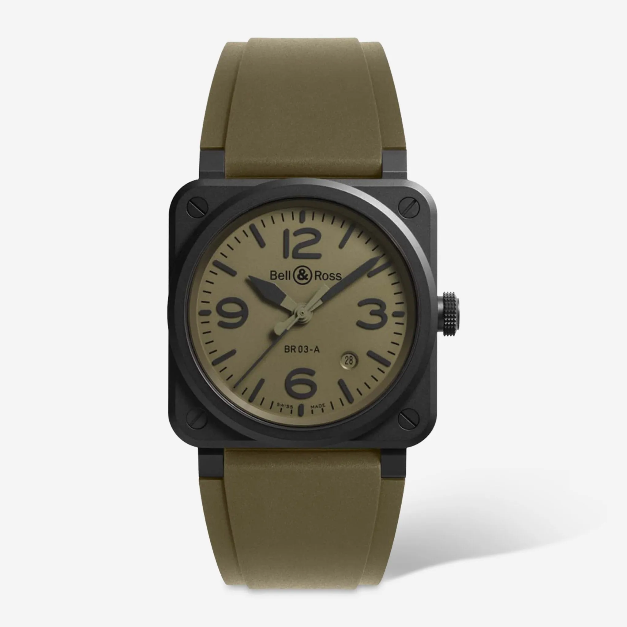 Bell & Ross Instruments BR03A-MIL-CE/SRB 41mm Black ceramic Green