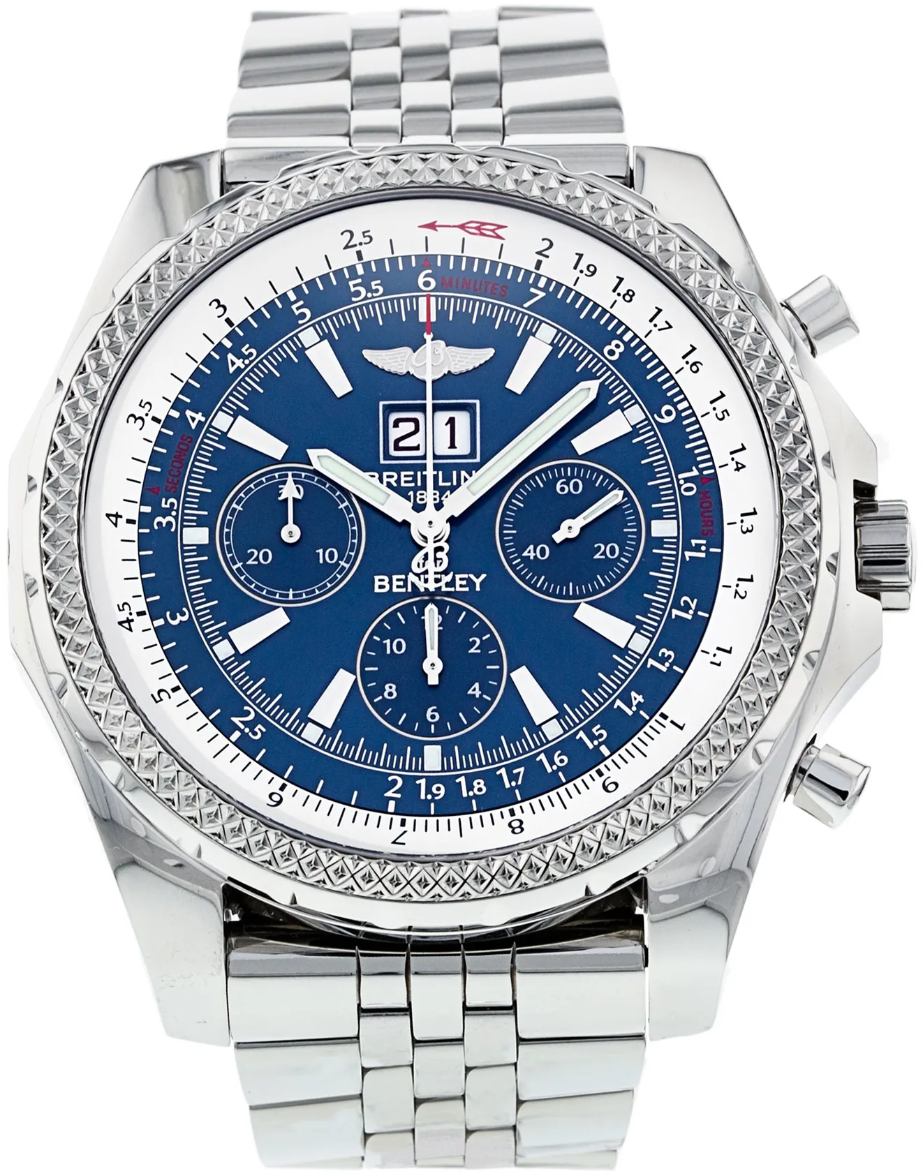 Breitling Bentley A44362 49mm Stainless steel Blue Baton