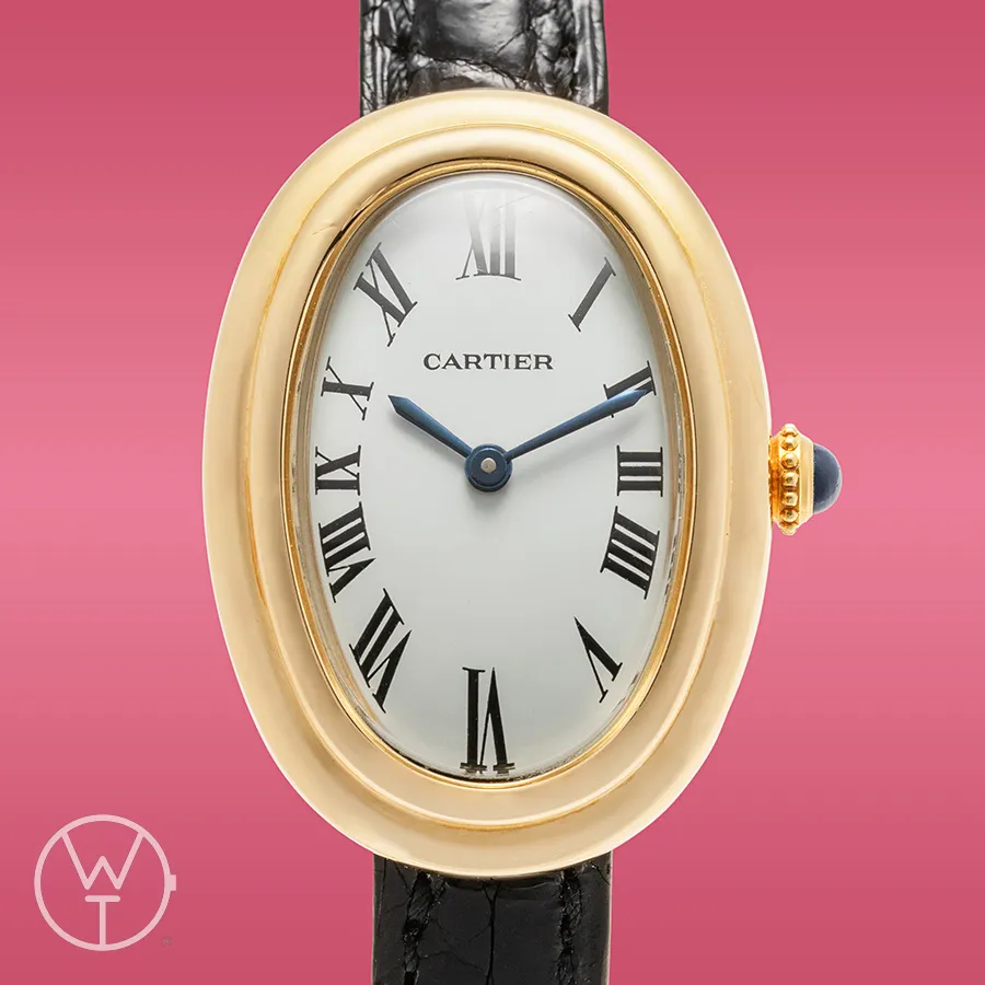 Cartier Baignoire 78094 22.5mm Yellow gold White