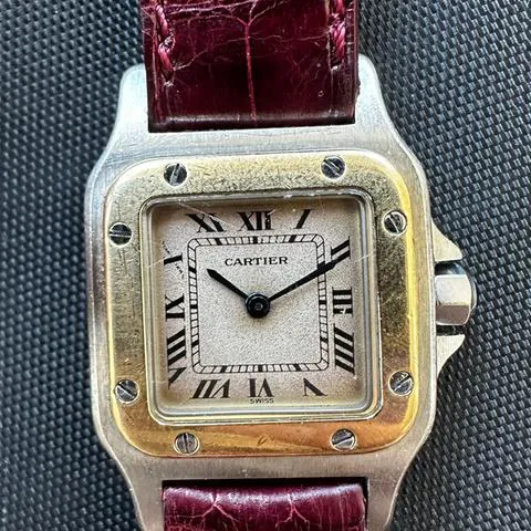 Cartier Santos 1057930 24mm Yellow gold and Stainless steel White