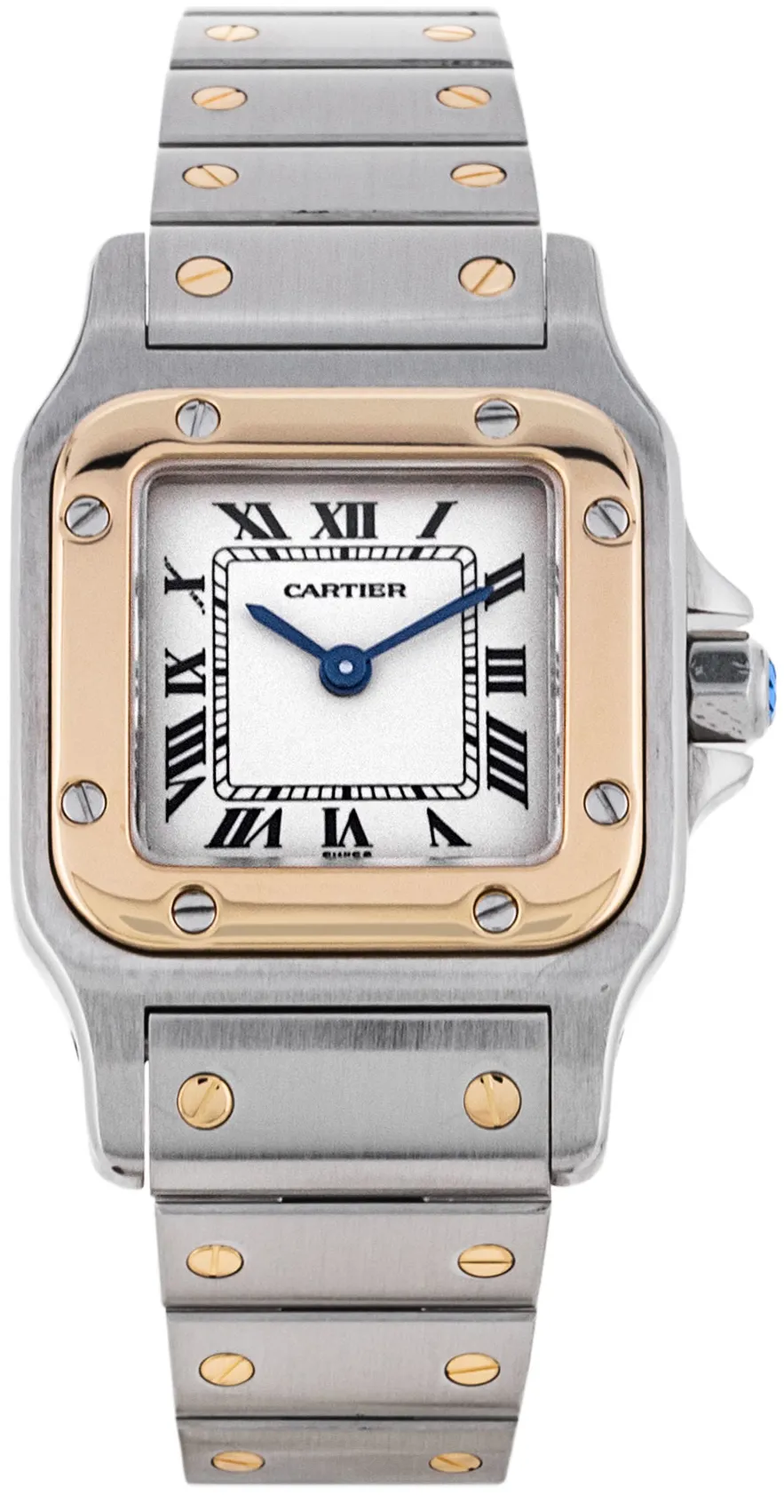 Cartier Santos W20012C4 24mm Yellow gold and Stainless steel Silver Roman Numeral