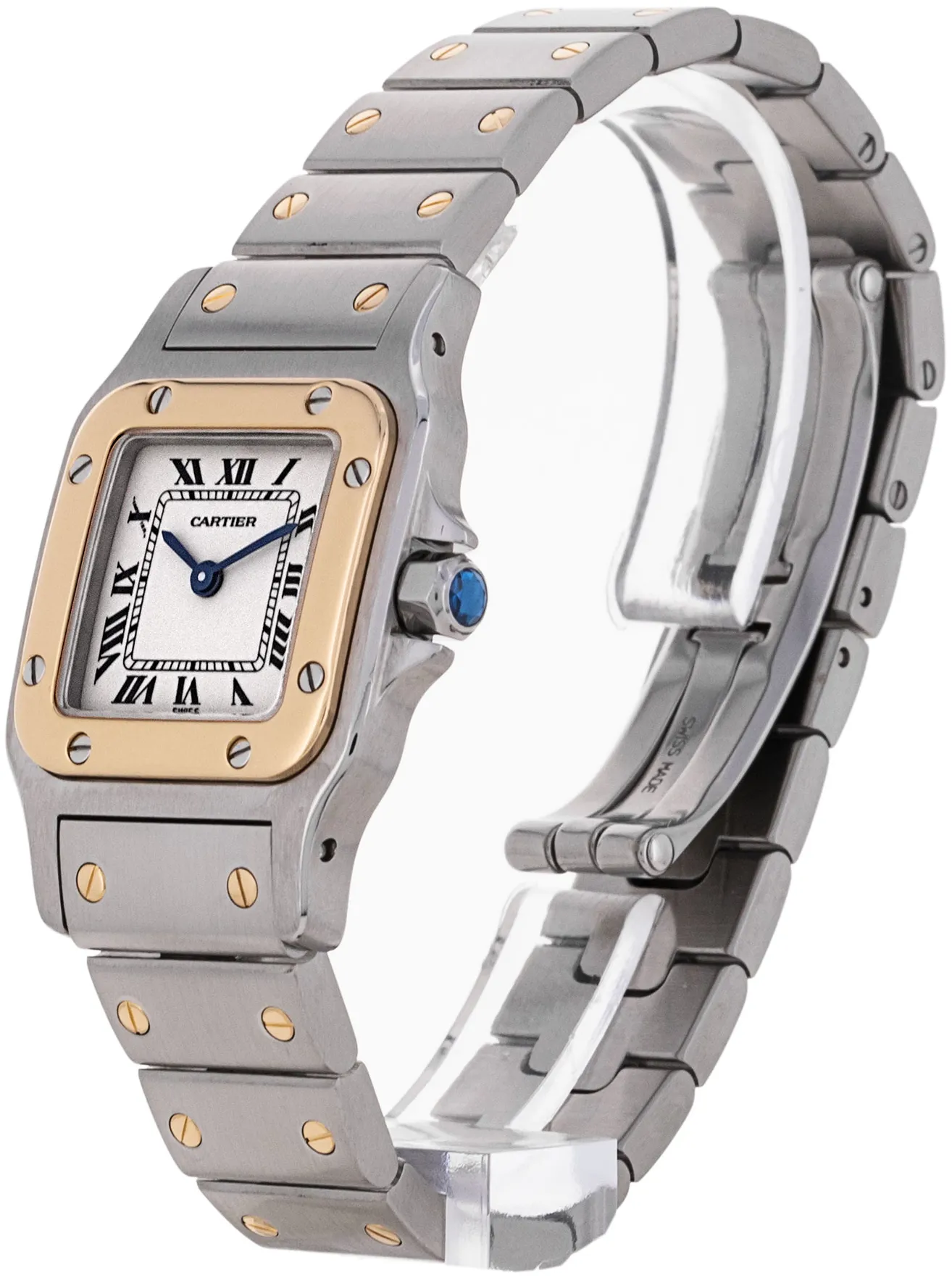 Cartier Santos W20012C4 24mm Yellow gold and Stainless steel Silver Roman Numeral 1