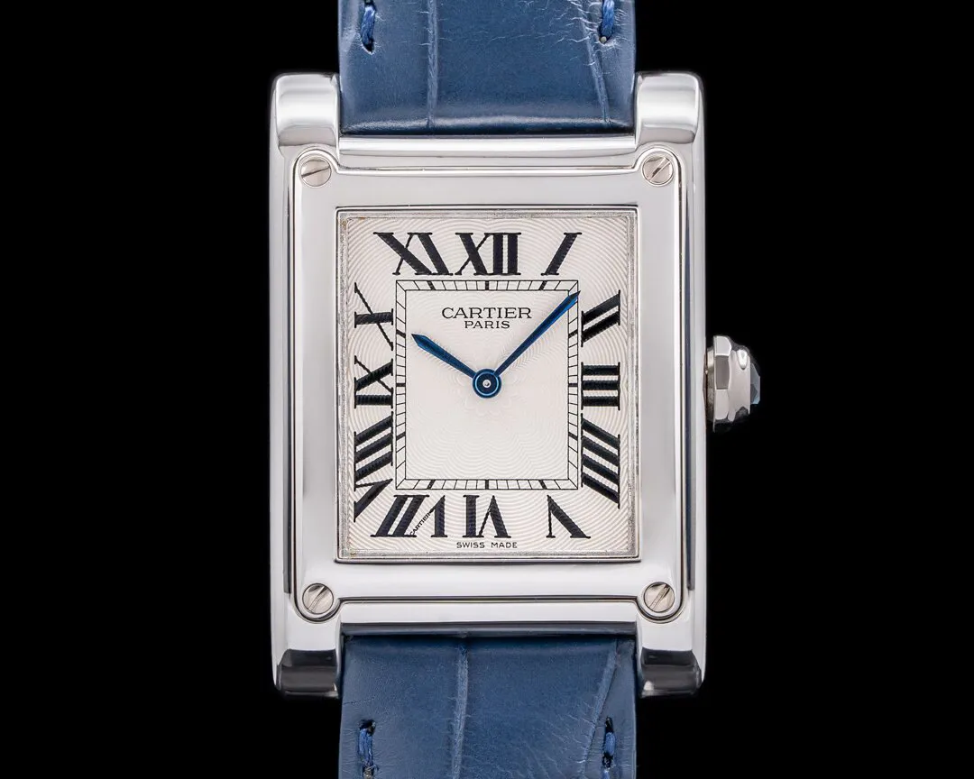 Cartier Tank 2485 27mm Platinum Guilloché