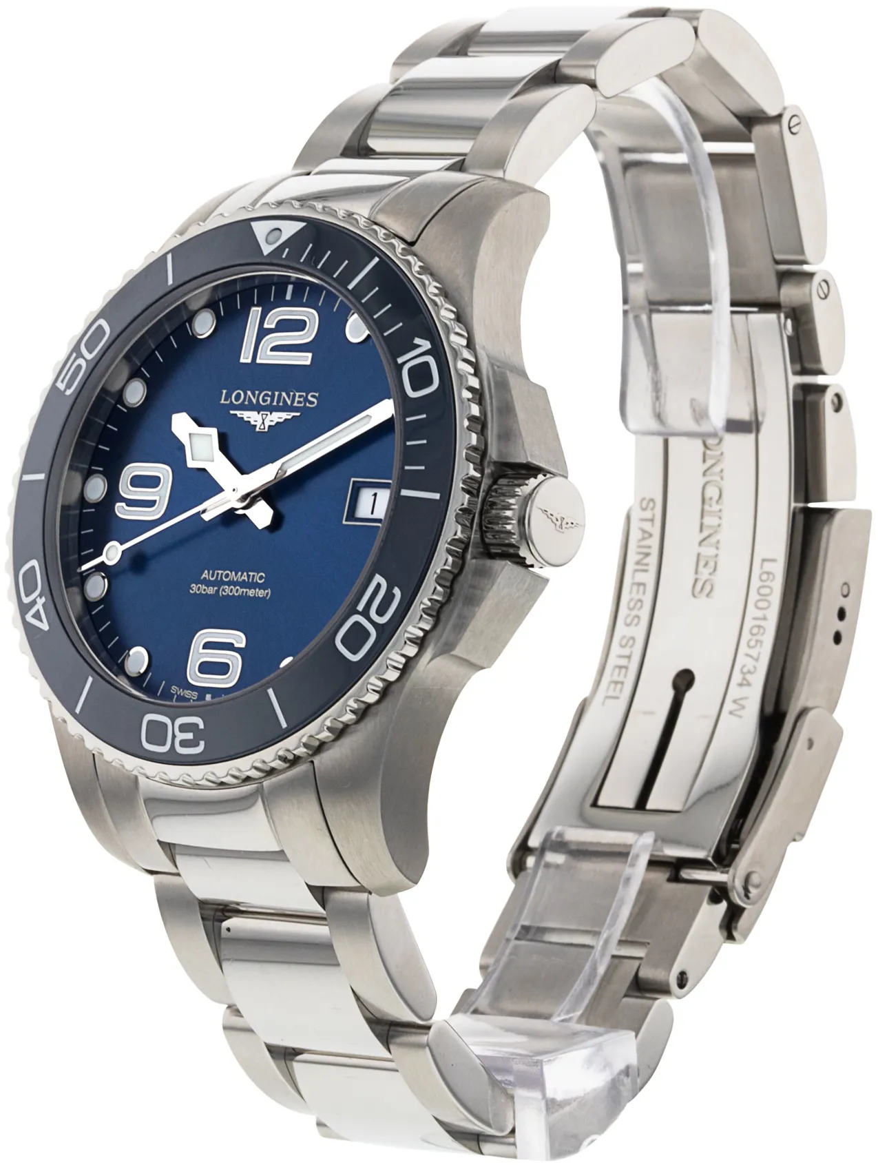 Longines HydroConquest L37804966 39mm Stainless steel Blue 1