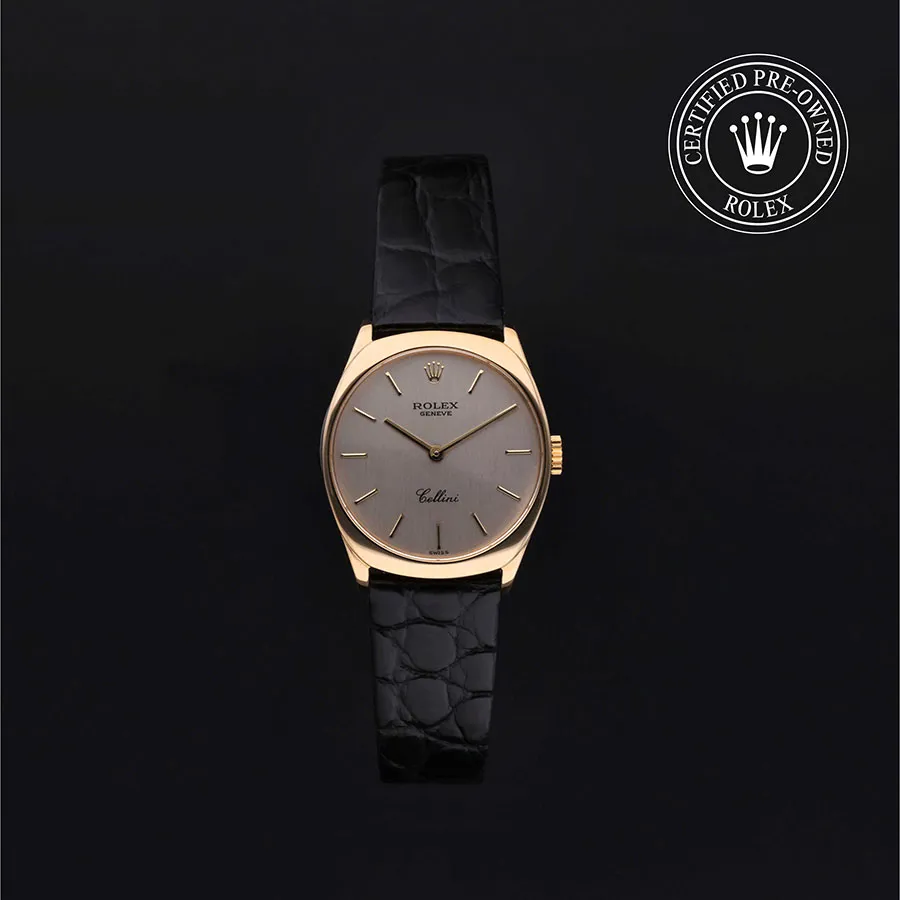 Rolex Cellini Ligne Douce 24 4129/8 24mm Yellow gold Silver