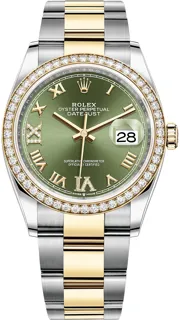 Rolex Datejust 126283RBR-0012 Yellow gold and Oystersteel Green