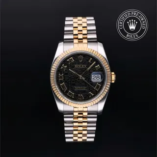 Rolex Datejust 36 116233 Yellow gold and Oystersteel Black