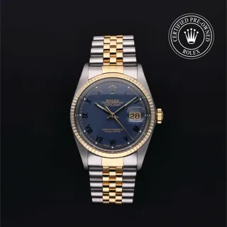 Rolex Datejust 36 16013 Yellow gold and Oystersteel Blue