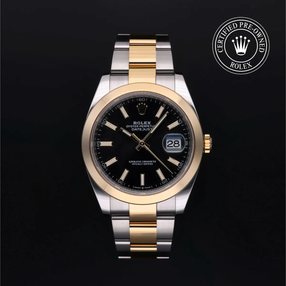 Rolex Datejust 41 126303 41mm Yellow gold and Oystersteel Black