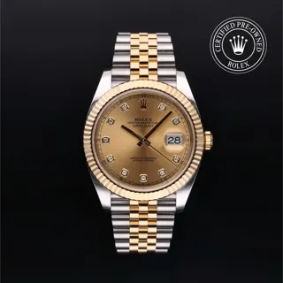 Rolex Datejust 41 126333 Yellow gold and Oystersteel Champagne