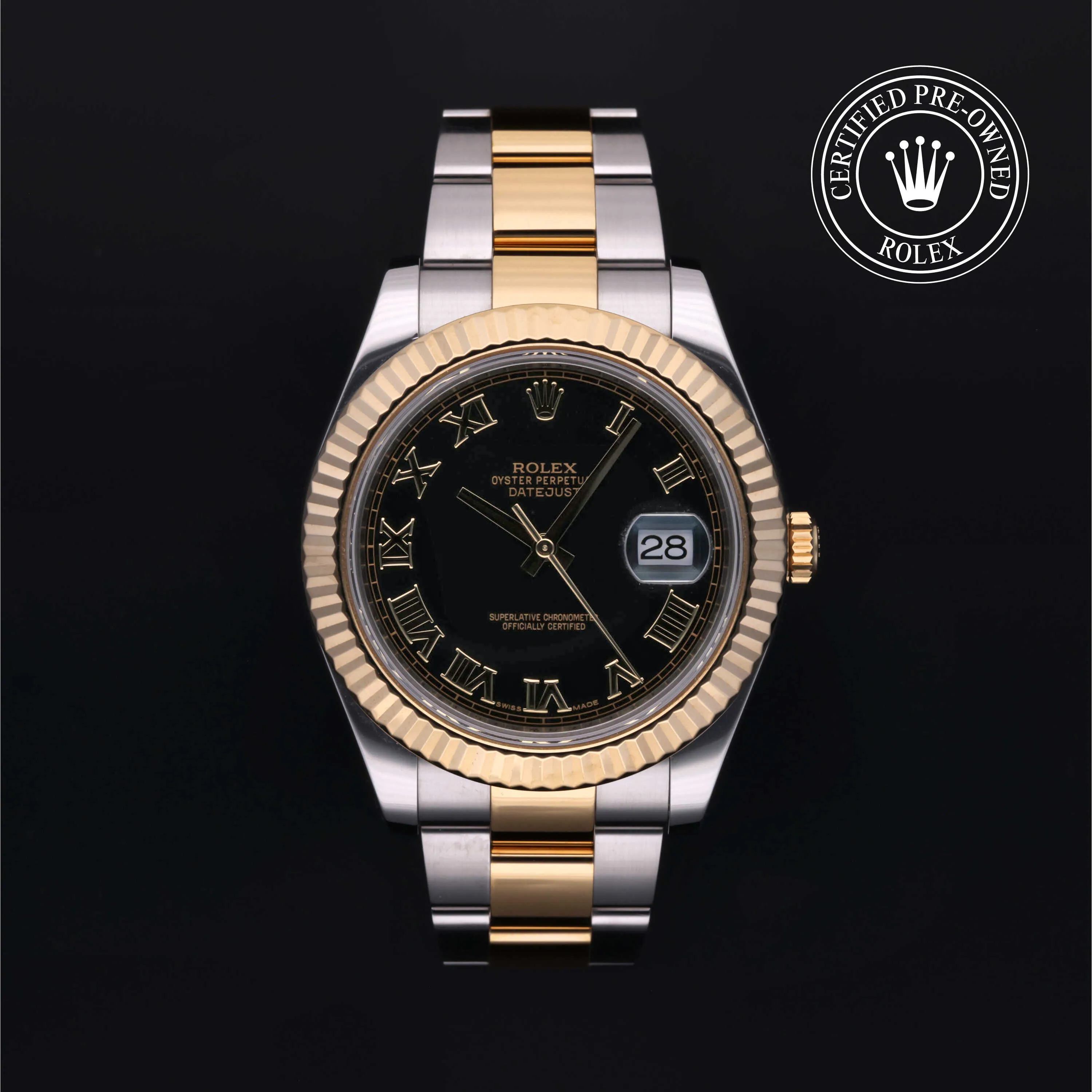 Rolex Datejust II 116333 41mm Yellow gold Black Roman Numerals