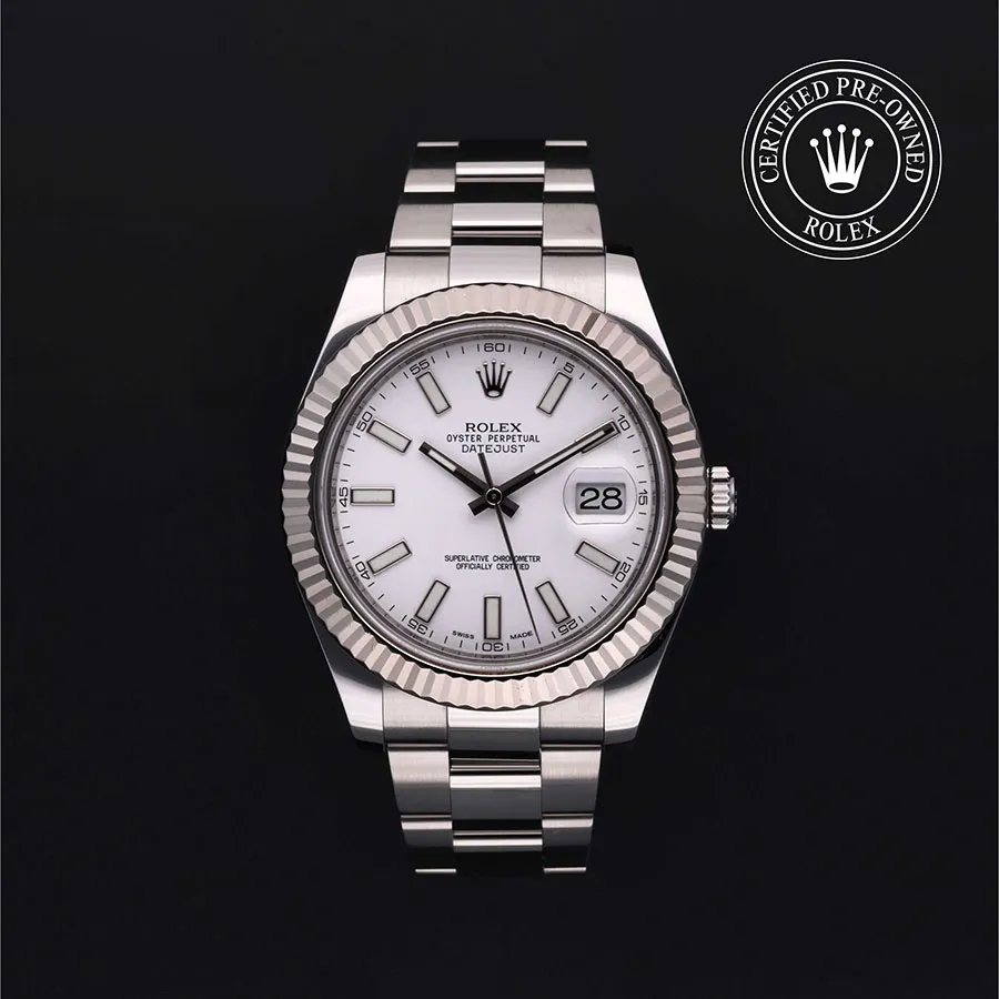 Rolex Datejust II 116334 41mm Rolesor 18 Carat White White