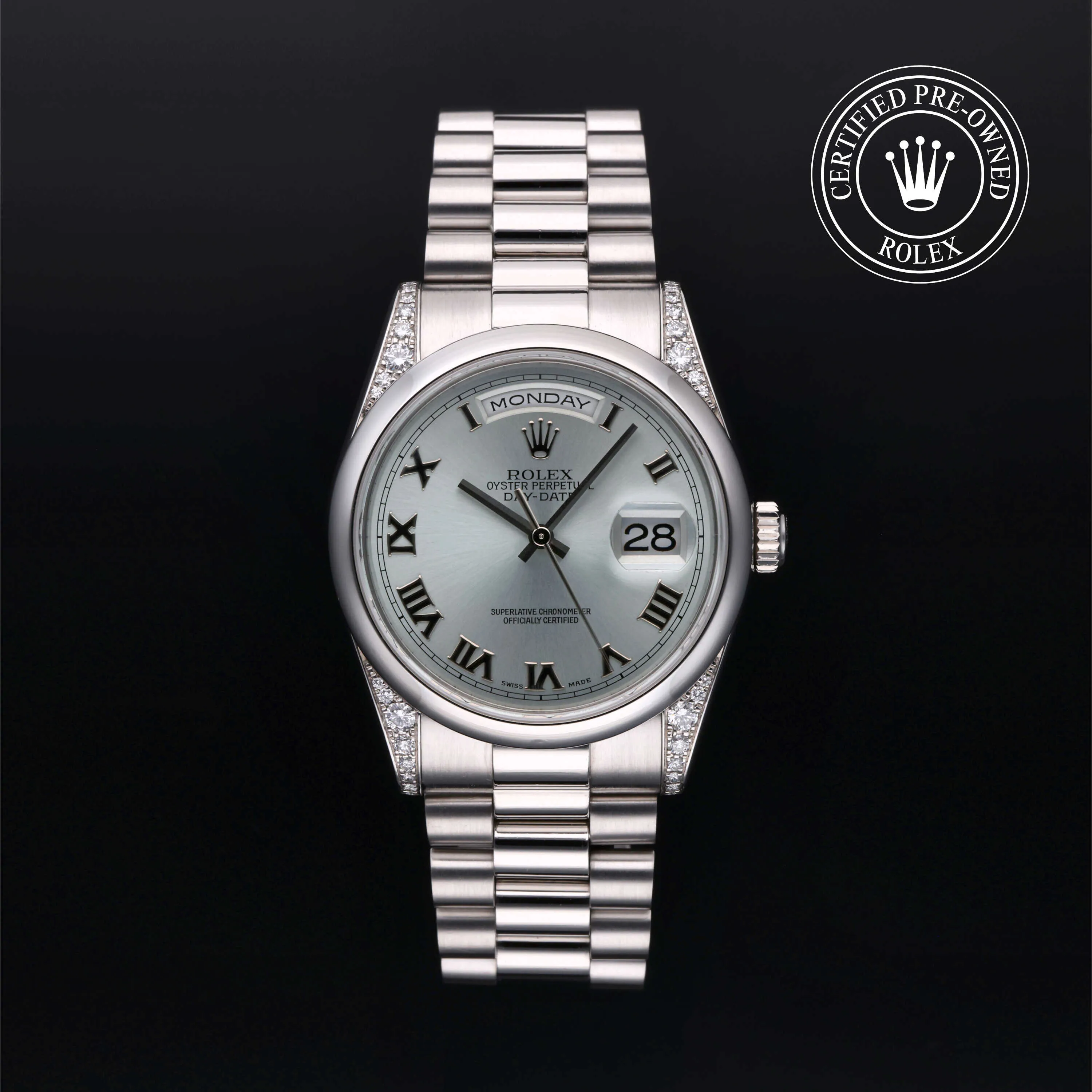 Rolex Day-Date 36 118296 36mm Platinum Blue and dial