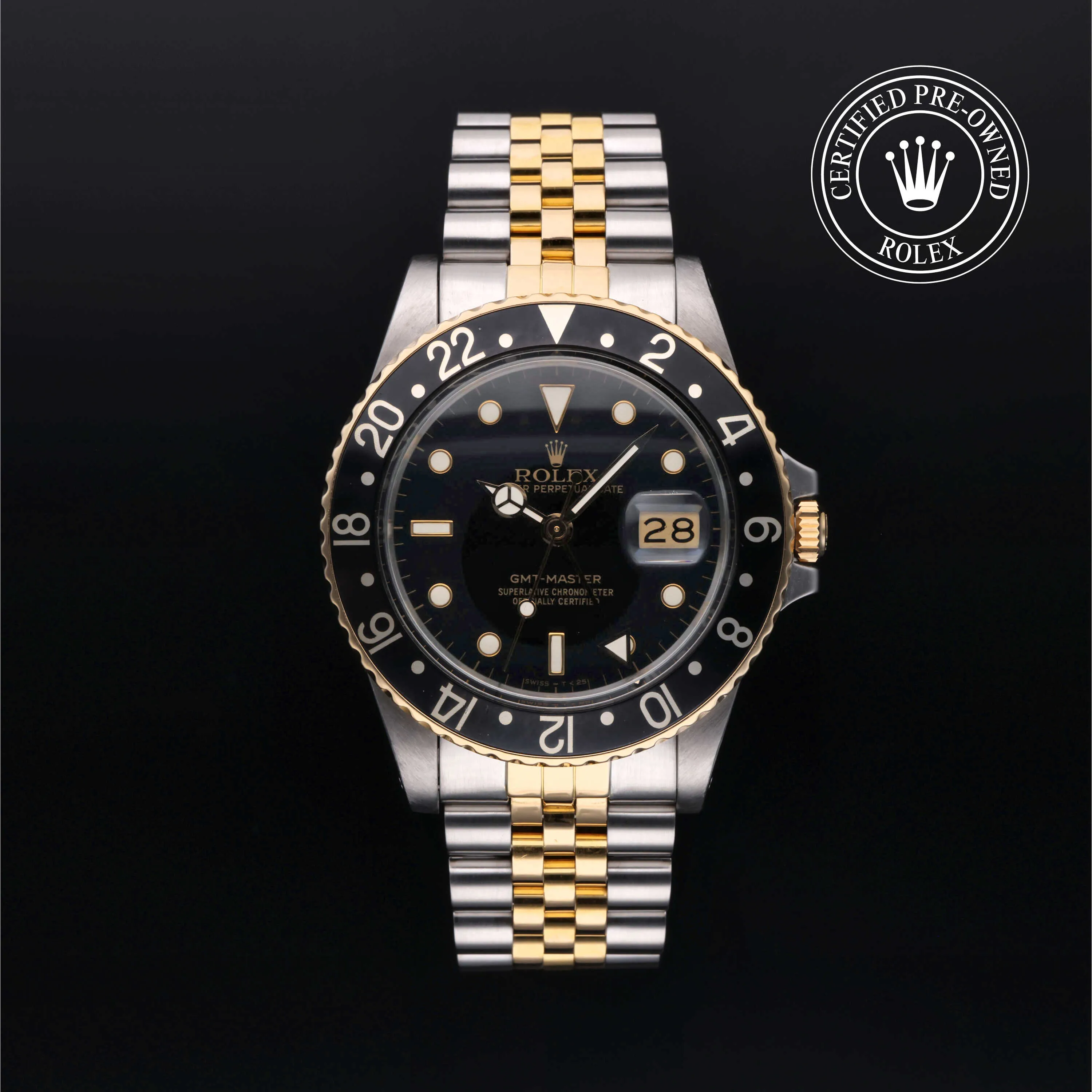 Rolex GMT-Master 16753 40mm Yellow gold and Oystersteel Black