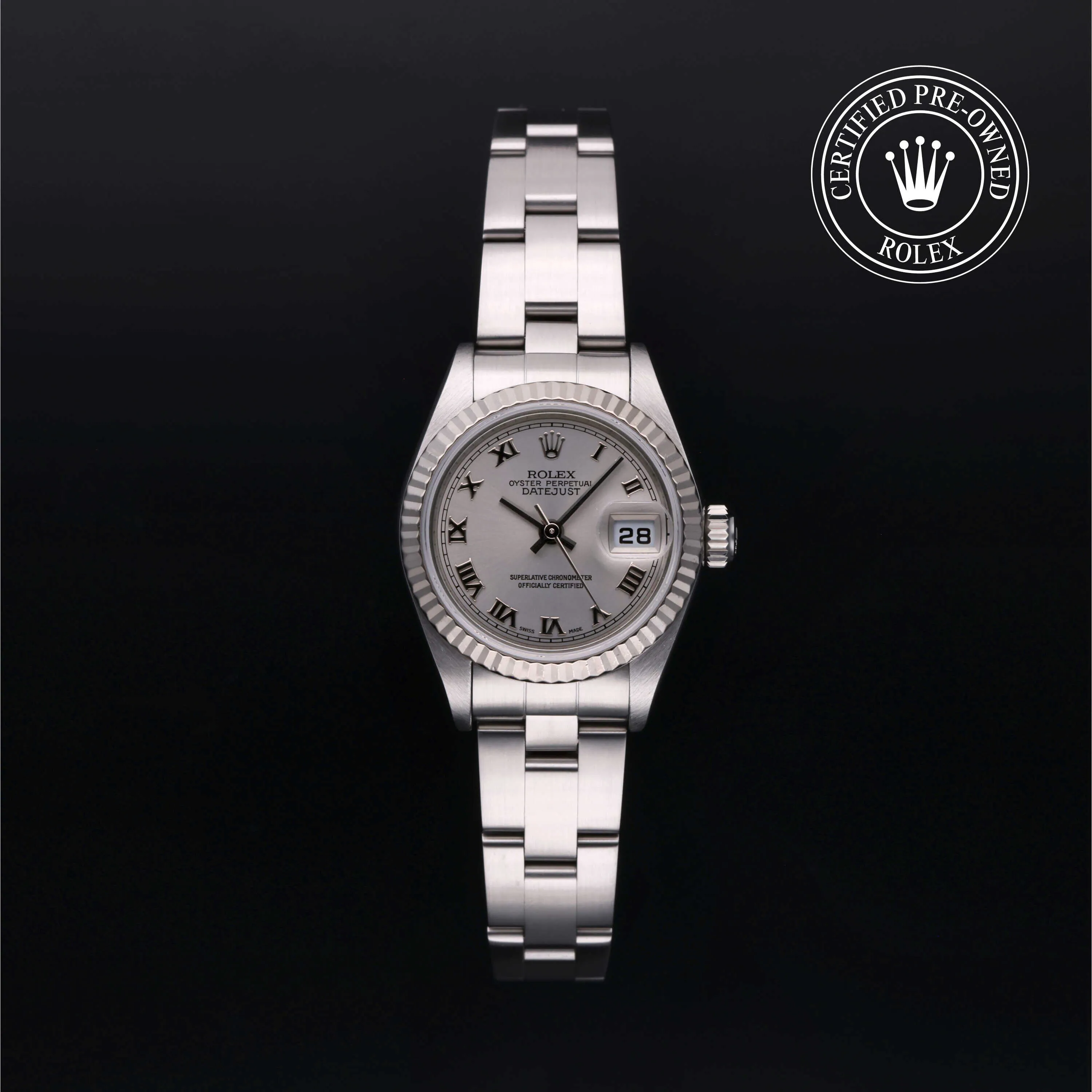 Rolex Lady-Datejust 79174 26mm Rolesor 18 Carat White Blue