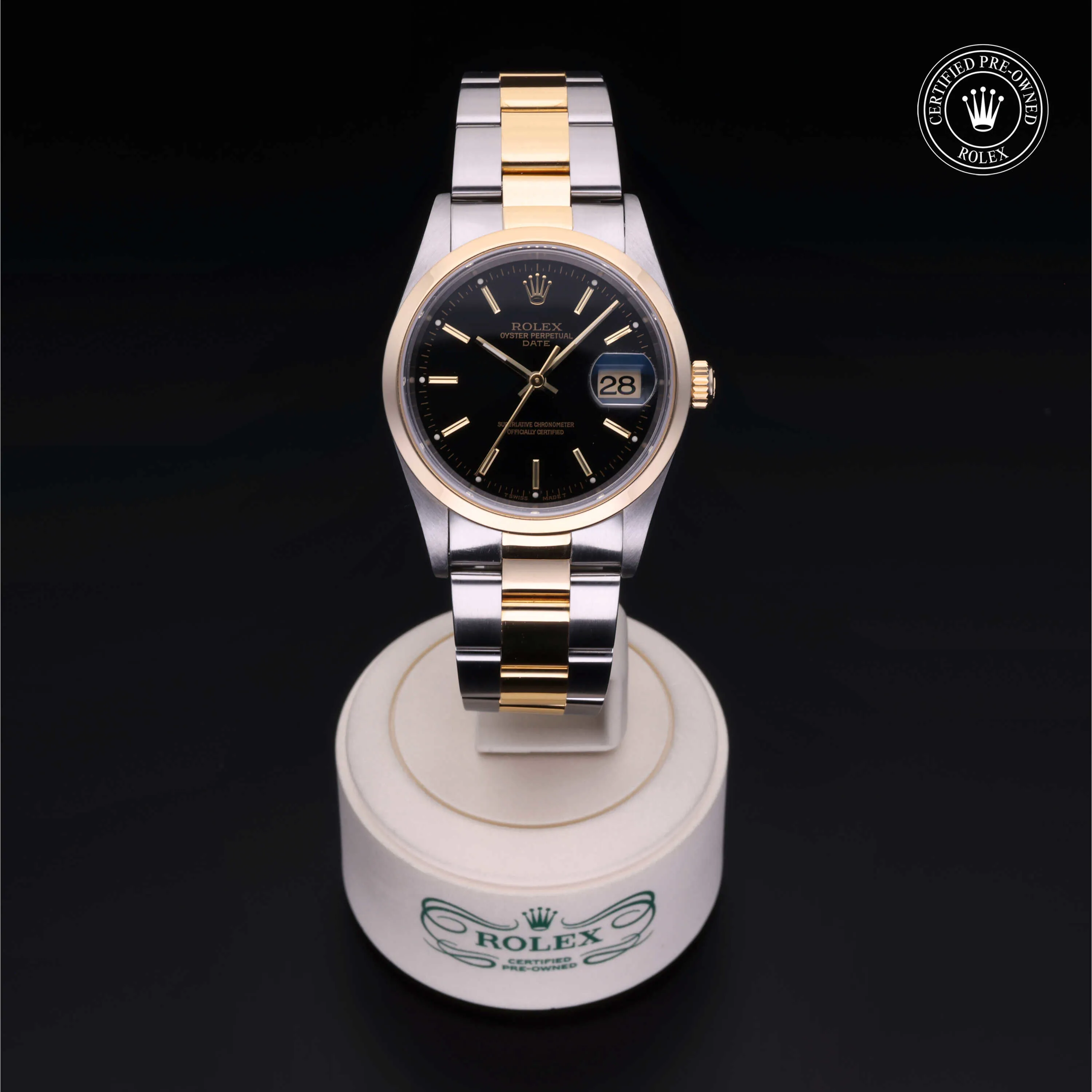 Rolex Oyster Perpetual Date 15203 34mm Yellow gold and Oystersteel Black and dial 1