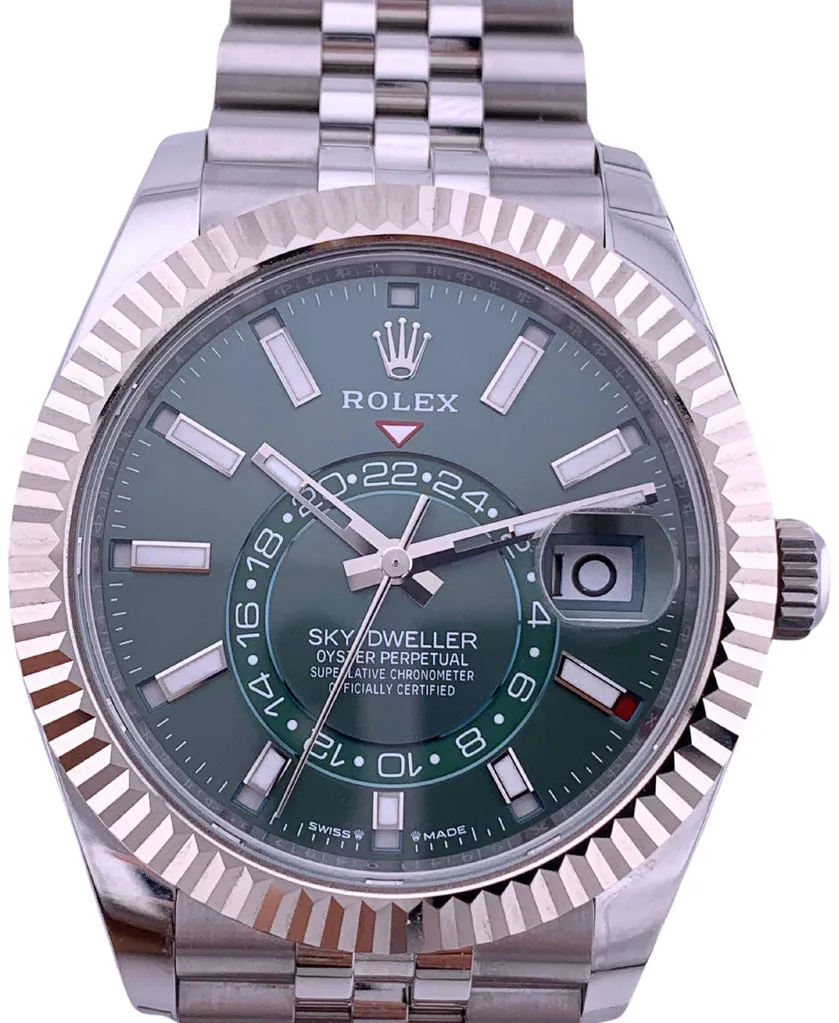 Rolex Sky-Dweller 336934/CQ410453 42mm White gold and Stainless steel Green 7