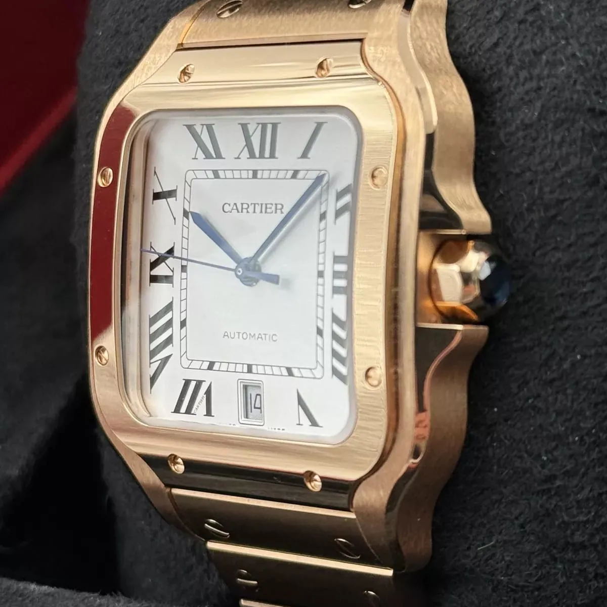 Cartier Santos WGSA0018 39.8mm Rose gold Silver 1