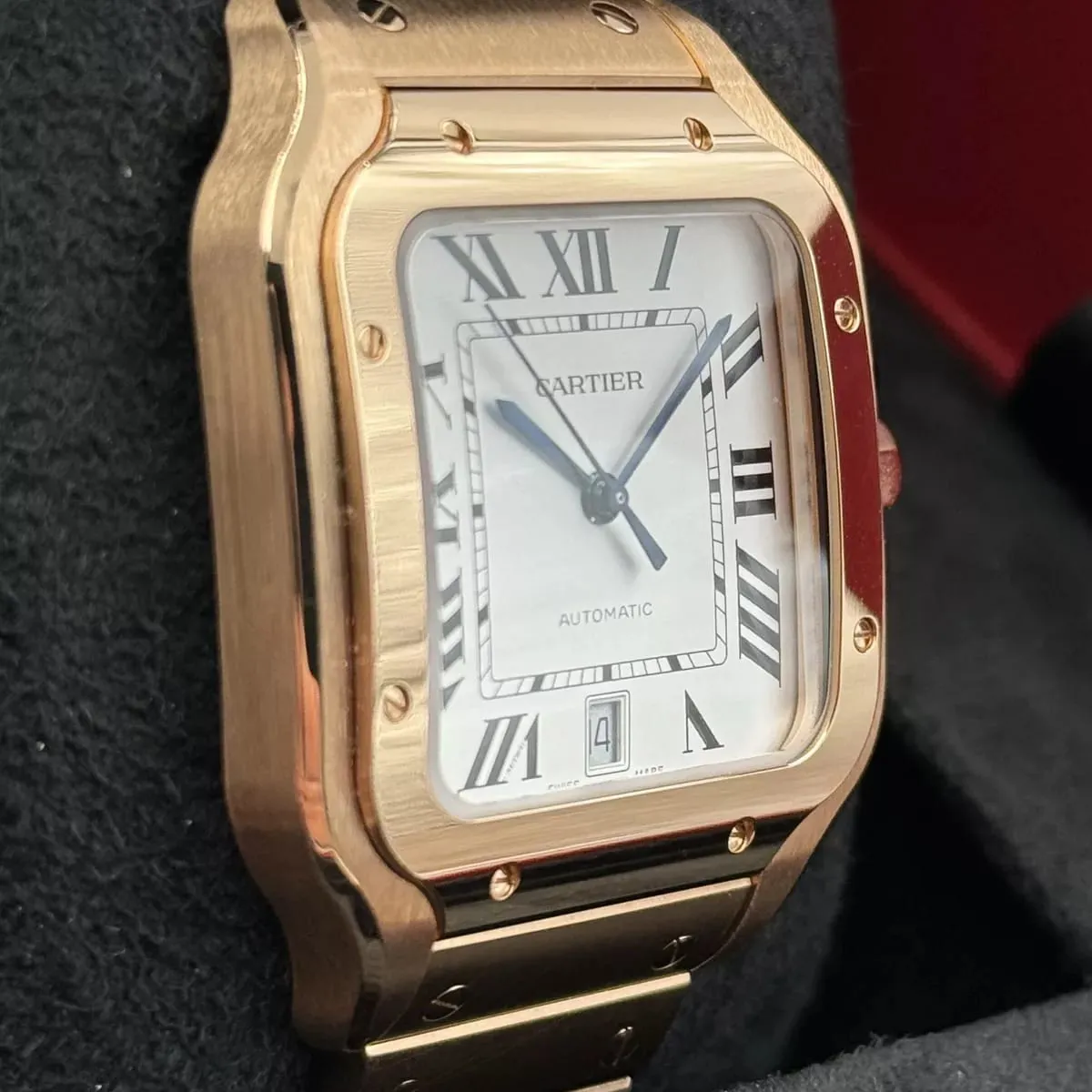 Cartier Santos WGSA0018 39.8mm Rose gold Silver 2