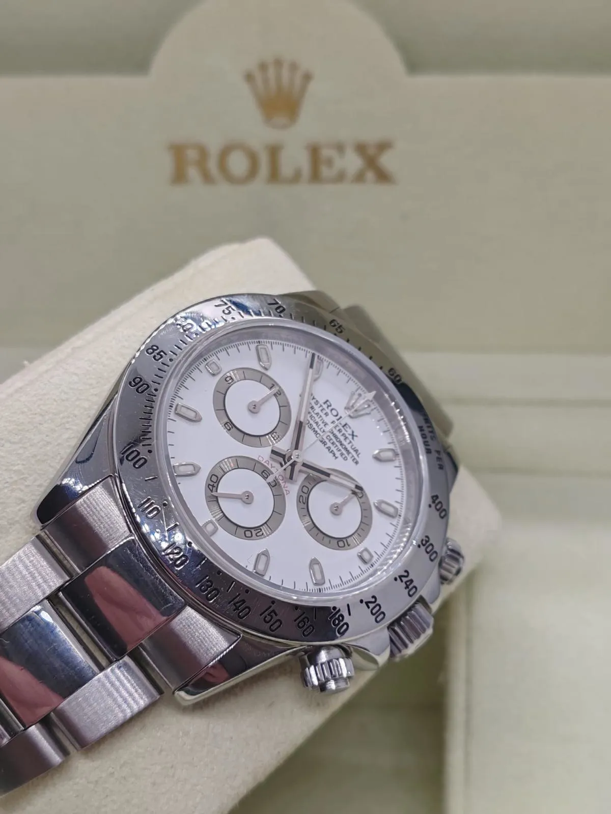 Rolex Daytona 116520 40mm Stainless steel White 2