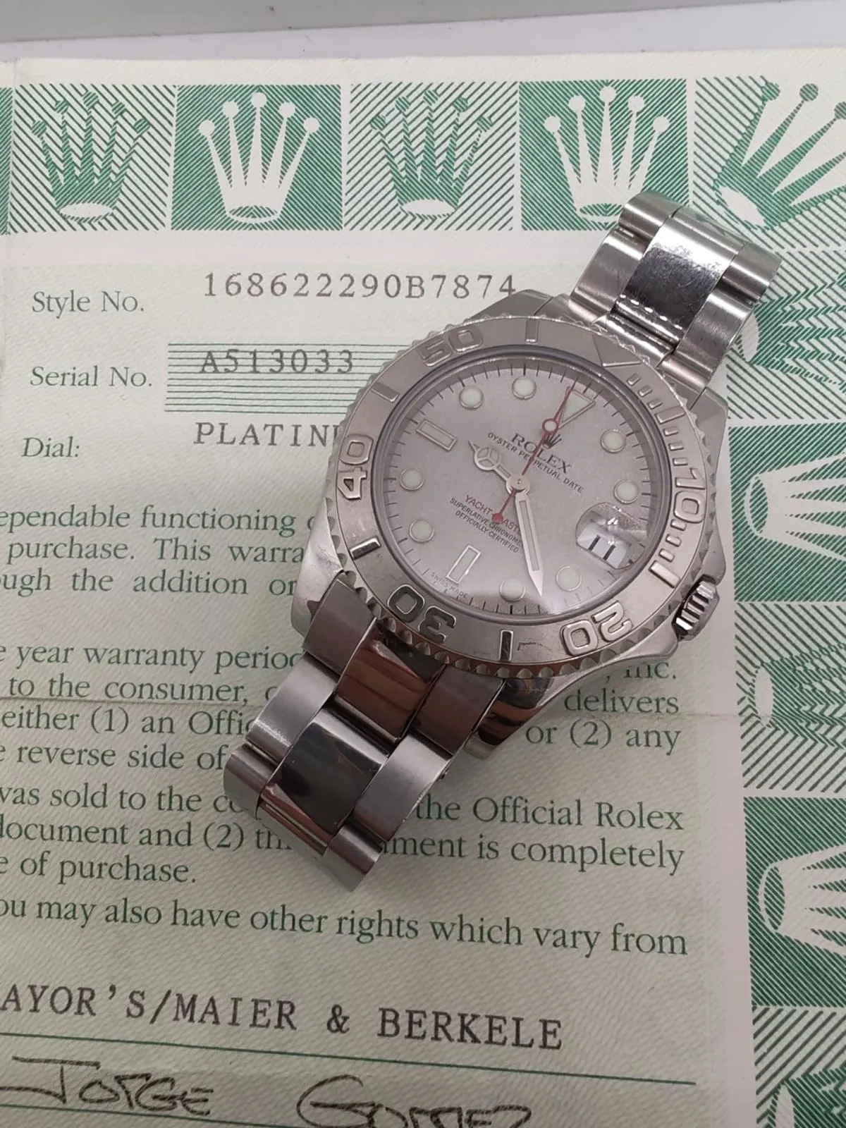 Rolex Yacht-Master 168622 35mm Platinum and Stainless steel Silver 5