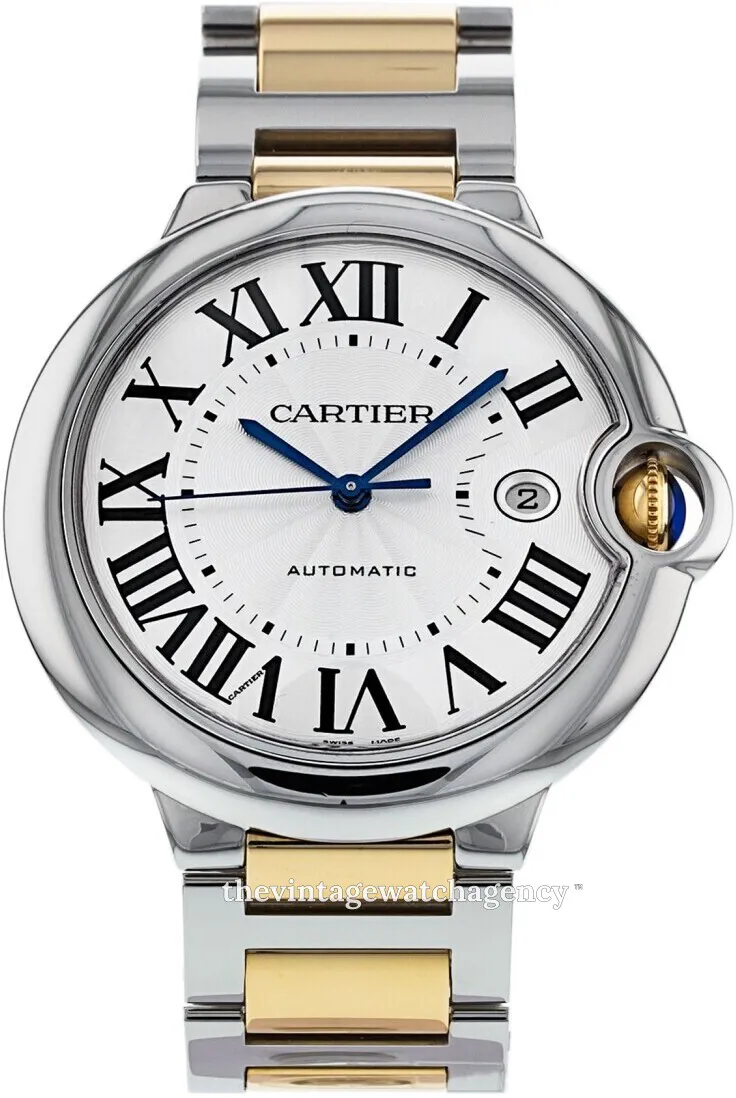 Cartier Ballon Bleu W69009Z3 42mm 18 carat yellow gold steel Silver